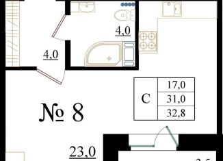 Продается квартира студия, 32.8 м2, Гатчина, Красносельское шоссе