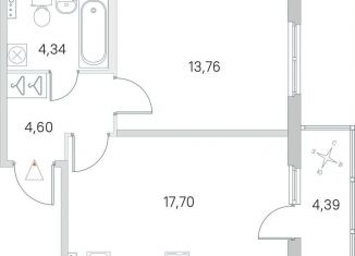 Однокомнатная квартира на продажу, 41.7 м2, посёлок Стрельна, ЖК Любоград