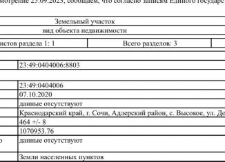 Продается земельный участок, 4.6 сот., село Высокое, Добровольская улица