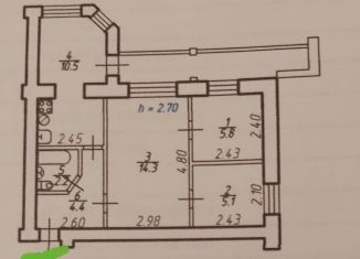 Продаю трехкомнатную квартиру, 50 м2, Ставропольский край, Ленинградский проезд, 3