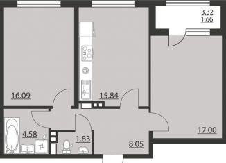 Продается двухкомнатная квартира, 65.1 м2, Воронеж, улица Ворошилова, 90лит12