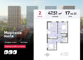 Продам 2-ком. квартиру, 47.5 м2, Санкт-Петербург, метро Ленинский проспект