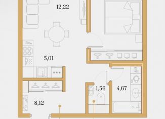 Продается 1-ком. квартира, 43.7 м2, Санкт-Петербург, улица Стахановцев, 1, улица Стахановцев