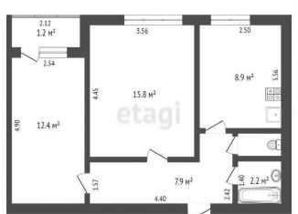 Продается двухкомнатная квартира, 48.7 м2, Абакан, улица Ломоносова, 16