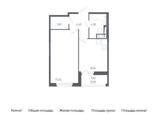 Продажа 1-комнатной квартиры, 40.6 м2, Санкт-Петербург, муниципальный округ Константиновское, жилой комплекс Сандэй, 7.2