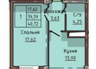 Продаю 1-ком. квартиру, 39.4 м2, Нальчик, ЖК Восточный, улица Шогенова, 1А