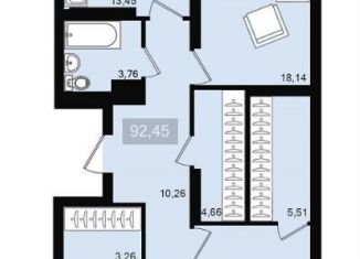 Продаю трехкомнатную квартиру, 92.5 м2, Красноярск