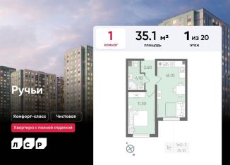 Продам 1-ком. квартиру, 35.1 м2, Санкт-Петербург, метро Академическая