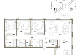 Продажа 4-комнатной квартиры, 118.5 м2, Москва, метро Коломенская, Озёрная улица, 42с7