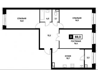 Продам 3-ком. квартиру, 88 м2, Ставрополь, улица Николая Голодникова, 9