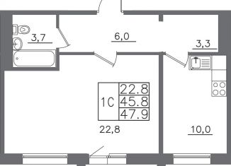 Продажа 1-комнатной квартиры, 47.9 м2, Иркутская область