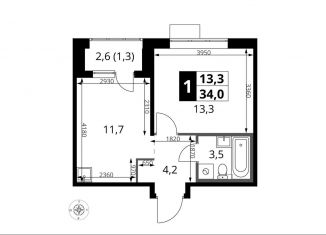 Продаю 1-ком. квартиру, 34 м2, Наро-Фоминский городской округ, Киевское шоссе, с1