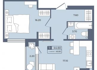 Продаю 1-комнатную квартиру, 44.6 м2, Тюмень, улица Энергетиков, 42с5