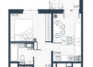 Продам однокомнатную квартиру, 33.2 м2, Коммунар, ЖК Ново-Антропшино