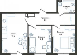 2-ком. квартира на продажу, 59.5 м2, Новороссийск