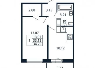 Продается однокомнатная квартира, 36.9 м2, Мурино, Ручьёвский проспект, 20