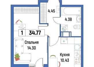 Продаю однокомнатную квартиру, 34.8 м2, Мурино, ЖК Урбанист