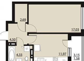 Продам 1-комнатную квартиру, 42.1 м2, Воронеж, Московский проспект, 132, Центральный район