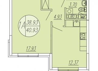 1-ком. квартира на продажу, 40.9 м2, Московская область