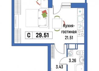 Продается квартира студия, 29.5 м2, Мурино, ЖК Урбанист