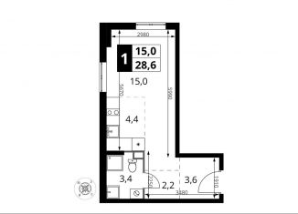 Продаю квартиру студию, 28.6 м2, Химки