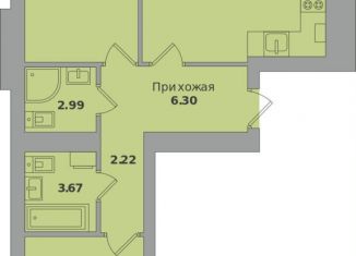 Продается двухкомнатная квартира, 59.7 м2, Калининградская область