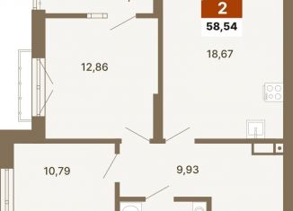 Продаю двухкомнатную квартиру, 58.5 м2, Екатеринбург, метро Геологическая