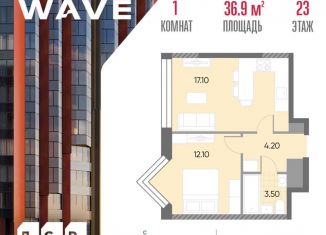 Продам 1-ком. квартиру, 36.9 м2, Москва, станция Москворечье