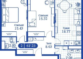 Продаю 2-ком. квартиру, 67 м2, Москва, метро ВДНХ, улица Годовикова, 11к2