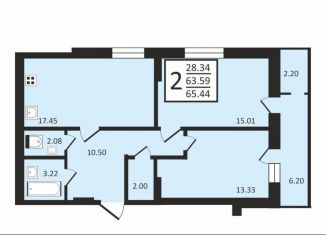 Продается 2-комнатная квартира, 65.4 м2, Воронеж, Ленинский район, Донбасская улица, 25к2