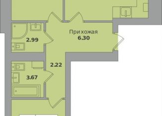 Продается 2-ком. квартира, 61.2 м2, Калининградская область