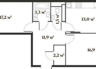 Продажа 2-комнатной квартиры, 66 м2, Красногорск, ЖК Миниполис Восемь Клёнов, Золотая аллея, 1