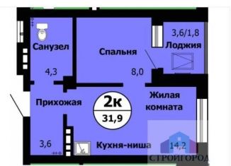 Продам 2-комнатную квартиру, 31.5 м2, Красноярск, ЖК Серебряный