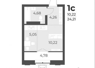 Продается квартира студия, 24.2 м2, Новосибирская область, улица Лобачевского, 53/2