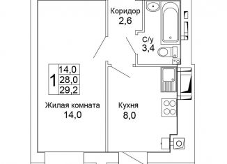 Продаю 1-комнатную квартиру, 29.2 м2, Волгоград