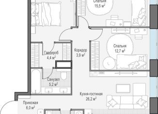 Трехкомнатная квартира на продажу, 92.3 м2, Москва, район Раменки, проспект Генерала Дорохова, 39к2А