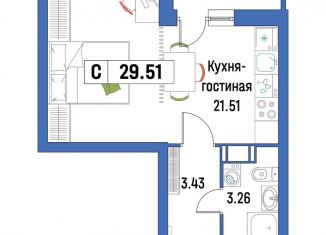 Продаю квартиру студию, 29.5 м2, Ленинградская область