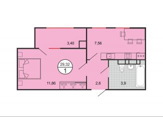 Продажа 1-комнатной квартиры, 29.4 м2, Ставрополь, микрорайон № 15