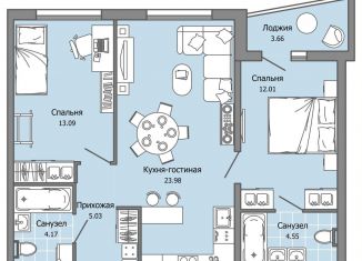 Продам 3-комнатную квартиру, 65 м2, Ульяновск, жилой комплекс Ультраград, 2, ЖК Ультраград