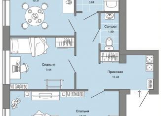 Продаю 2-ком. квартиру, 54 м2, Ульяновск, проспект Авиастроителей, 26, ЖК Центрополис