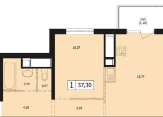 Продается однокомнатная квартира, 37.3 м2, Краснодар, улица Автолюбителей, 1Длит4, микрорайон Гидрострой