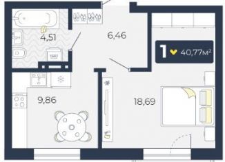 Продаю 1-ком. квартиру, 40.6 м2, посёлок Солонцы