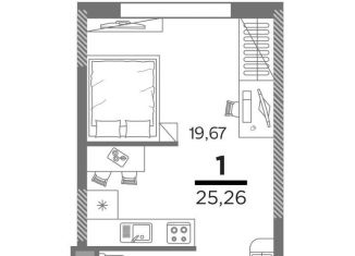 Продам квартиру студию, 25.3 м2, Рязань