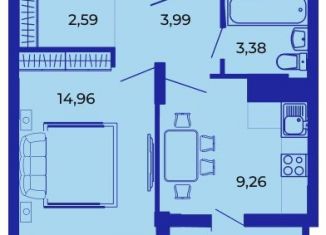 Продаю однокомнатную квартиру, 37.6 м2, Брянская область, улица имени О.С. Визнюка, 18