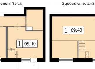 Продается 1-комнатная квартира, 69.4 м2, Ленинградская область, Вересковая улица, 4к1