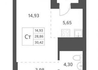 Продам квартиру студию, 31.2 м2, Новосибирская область