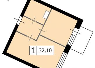 Продается однокомнатная квартира, 32.1 м2, деревня Скотное, Вересковая улица, 5к2