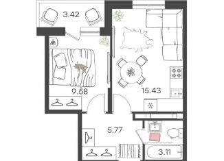 Продажа двухкомнатной квартиры, 34.1 м2, Ульяновск, улица Александра Невского, 4Ак1, Засвияжский район