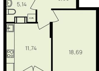 Продам 1-ком. квартиру, 44.1 м2, Обнинск, улица Славского, 10, ЖК Новый город