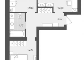 Продажа 2-комнатной квартиры, 57.1 м2, поселок Малое Исаково, Гурьевская улица, 2/2